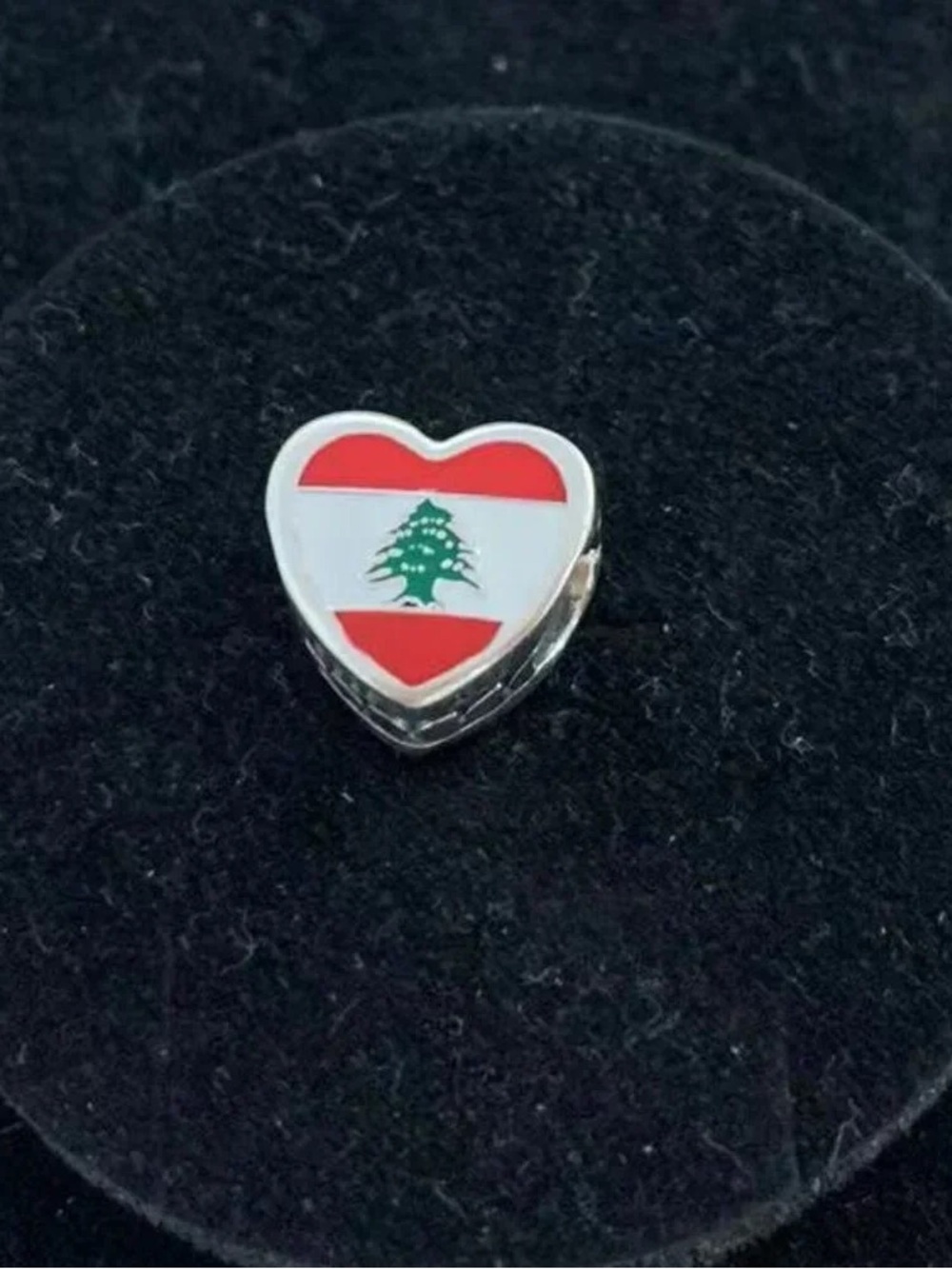 Pandora Heart Flag Charm - Red, White & Green Enamel